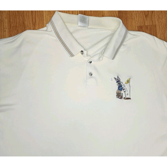 Vintage WB Warner Bros Studio Store Bugs Bunny Tan Polo Shirt Men’s XXL Golf - Picture 3 of 10